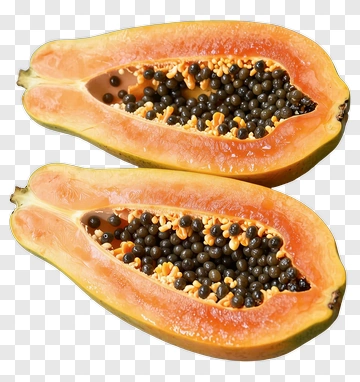 Halved Papaya Fruit PNG