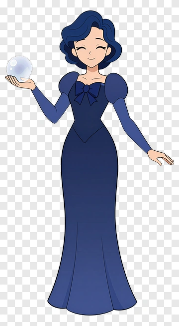 Cartoon Woman Holding A Crystal Ball PNG