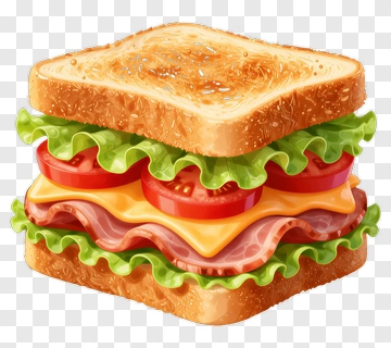 Delicious Sandwich With Lettuce And Tomatoes PNG