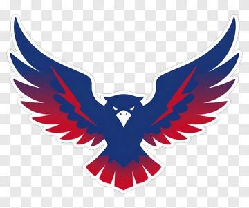 Eagle With Red And Blue Wings PNG