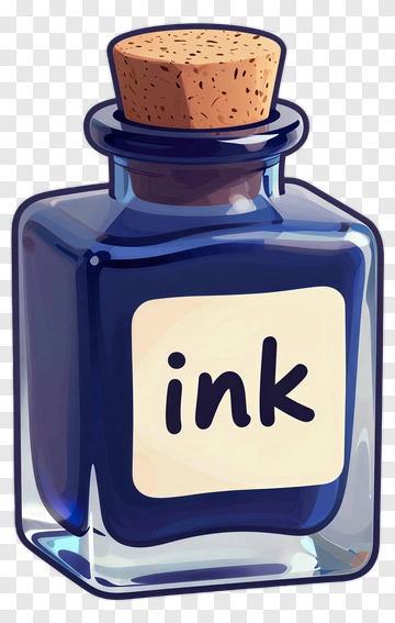 Cartoon Ink Bottle PNG