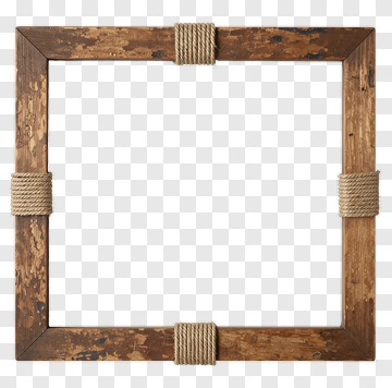 Wooden Frame With Rope Accents PNG