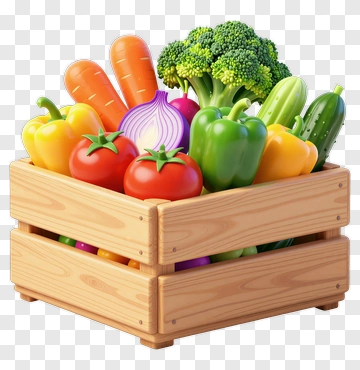Colorful Vegetable Basket PNG