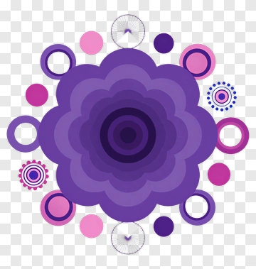 Colorful Floral Design With Purple And Pink Elements PNG