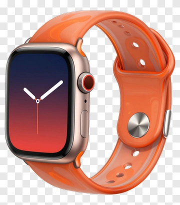 Orange Smartwatch With Gradient Display PNG