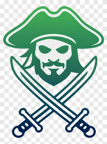Pirate Skull And Cross Swords Emblem PNG