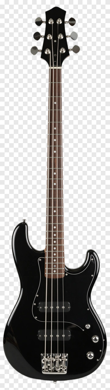 Black Electric Bass Guitar PNG