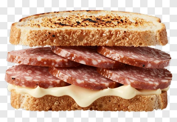 Sliced Salami Sandwich With Toasted Bread PNG