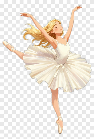 Ballet Dancer In White Tutu PNG