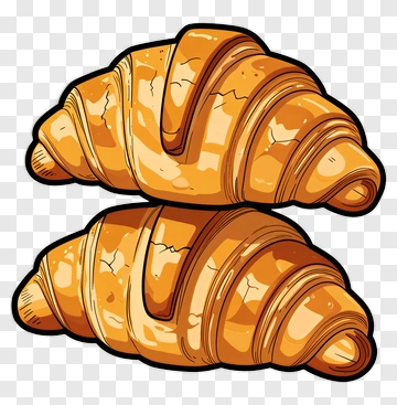 Cartoon Croissant Pastry PNG