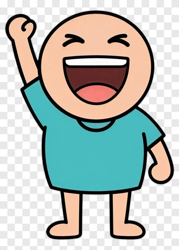 Cartoon Character Smiling And Celebrating PNG