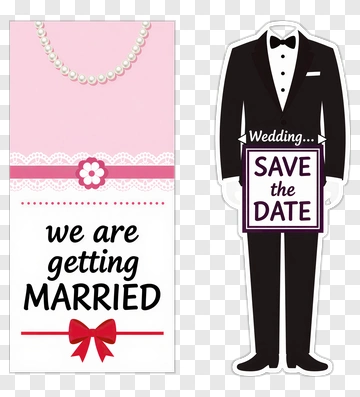 Wedding Save The Date Announcement PNG