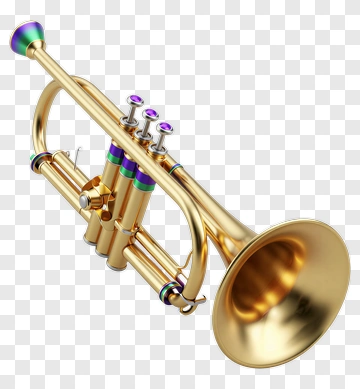 Golden Trumpet With Colorful Valves PNG