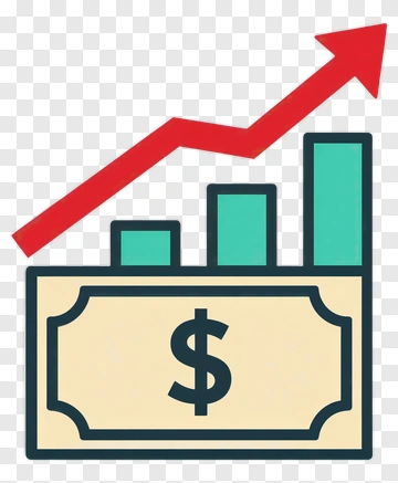 Financial Growth Chart With Dollar Bill PNG