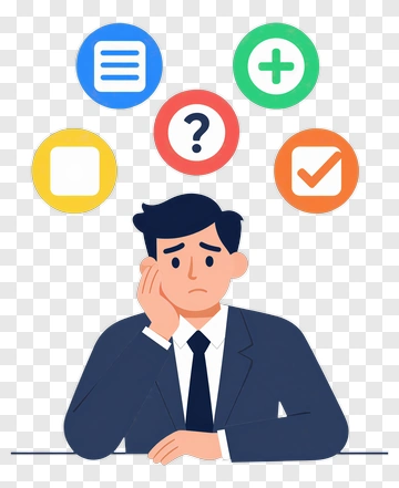 Pensive Businessman Considering Options PNG