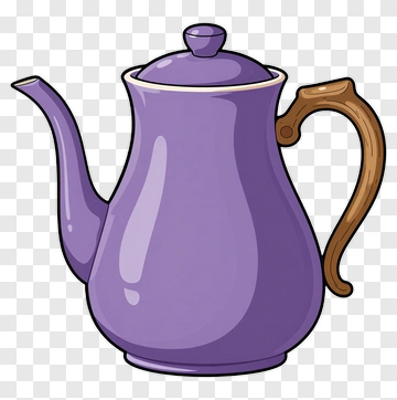 Cartoon Purple Teapot PNG