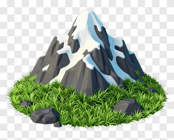 Mountain With Snow And Grass PNG