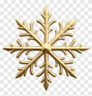 Golden Snowflake Decoration PNG