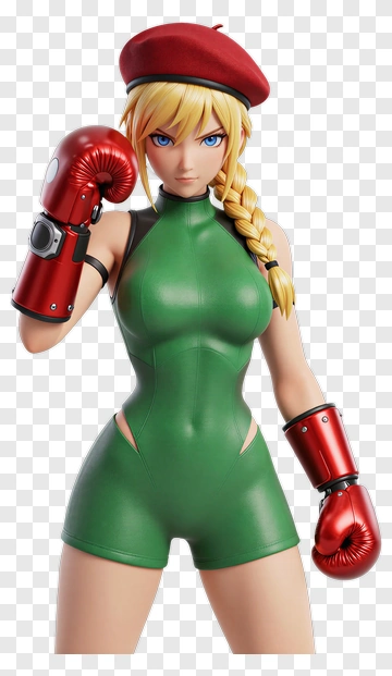 3D Female Fighter In Green Bodysuit With Boxing Gloves PNG