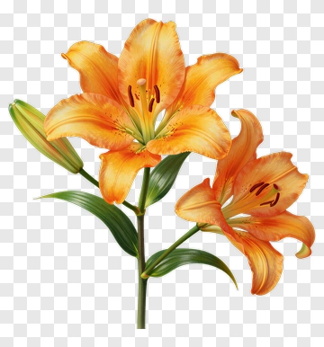 Orange Lily Flower Bouquet PNG