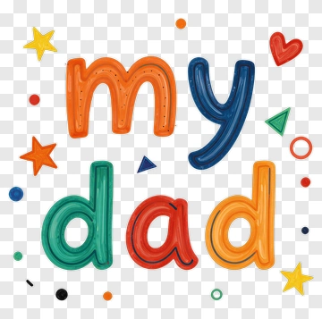 Colorful 'My Dad' Text Design PNG