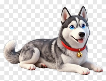 Cartoon Siberian Husky Dog PNG