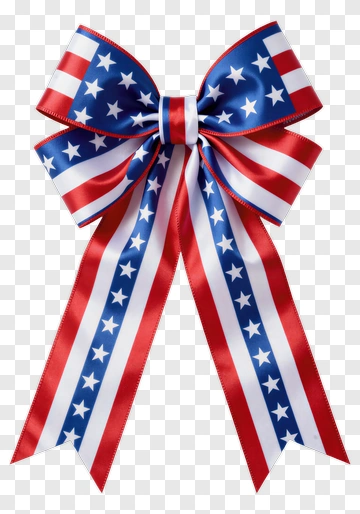 Red, White, And Blue Ribbon Bow PNG
