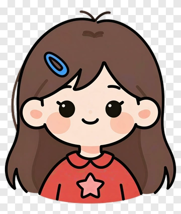 Cartoon Girl With Brown Hair And Blue Clip PNG