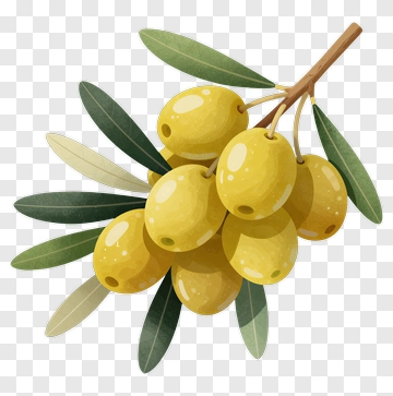 Yellow Olive Branch With Leaves PNG