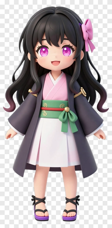 3D Girl In Traditional Kimono PNG