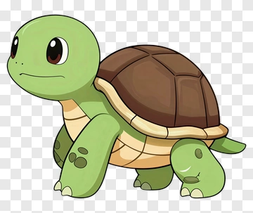 Cartoon Turtle With A Brown Shell PNG