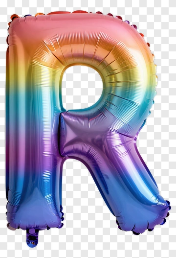 Colorful Letter R Balloon PNG