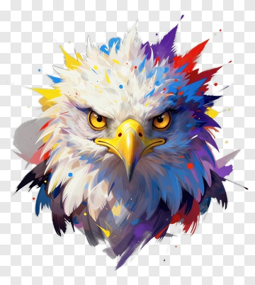 Colorful Eagle Head Illustration PNG