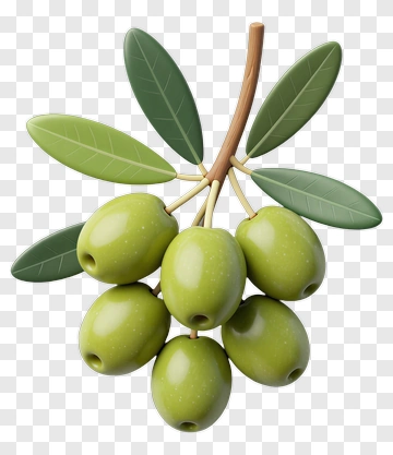 Green Olive Branch With Leaves PNG
