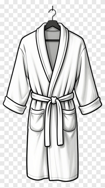 White Bathrobe Hanging On A Hanger PNG