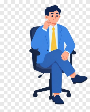 Businessman Sitting Thoughtfully In Office Chair PNG