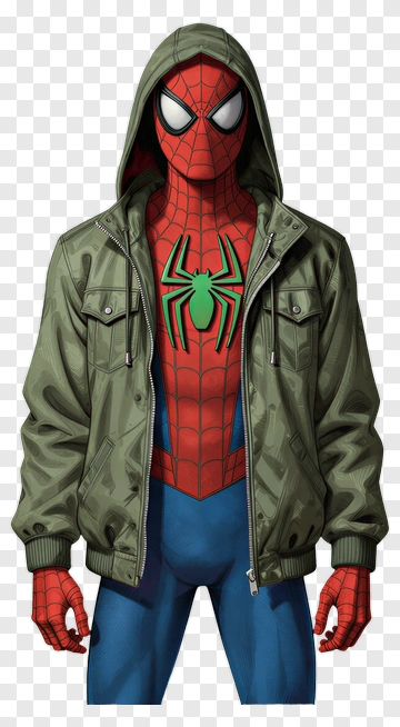 Spider-Man In A Hooded Jacket PNG
