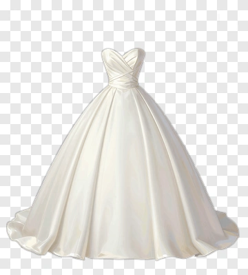 Elegant White Wedding Dress PNG