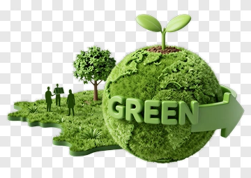 Green Earth With Plant And People PNG