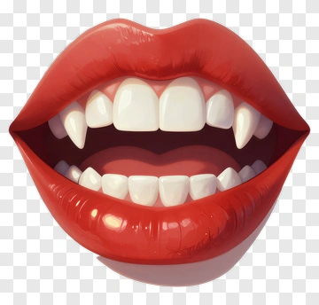 Vampire Mouth With Red Lips PNG
