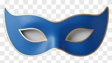 Blue Mask With Gold Trim PNG