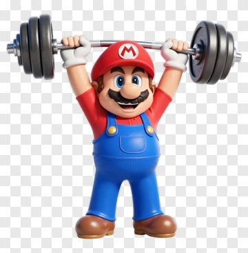 Mario Lifting A Barbell PNG
