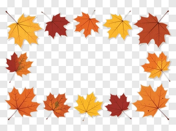 Colorful Autumn Maple Leaves Frame PNG