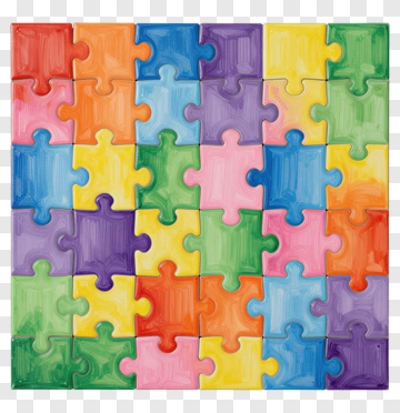 Colorful Puzzle Pieces PNG