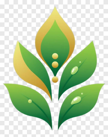 Stylized Green Leaf Design PNG
