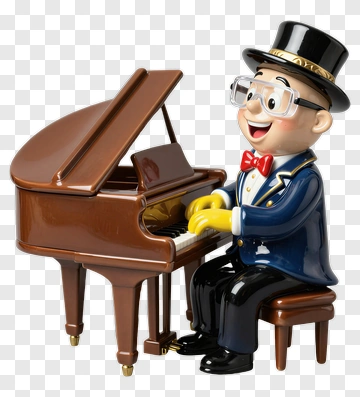 Cartoon Pianist Playing Piano PNG