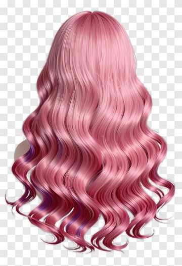 Long Wavy Pink Hair PNG