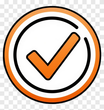 Orange Check Mark Icon PNG