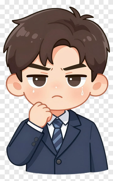 Cartoon Businessman Thinking PNG