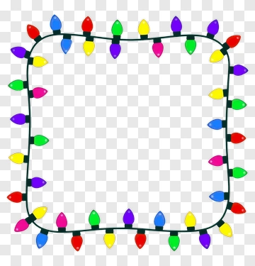 Colorful Christmas Light Frame PNG